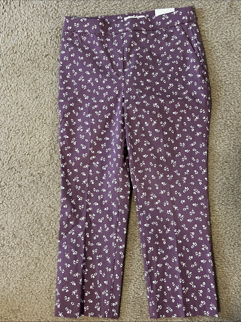 Jules & Leopold Plum Floral Stretch Capris